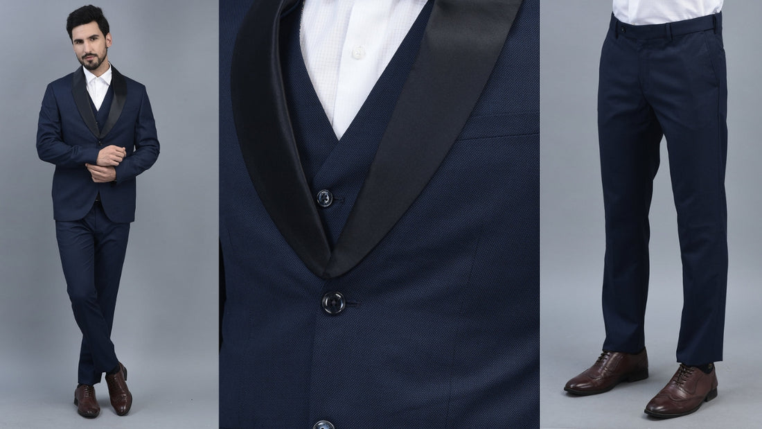 Navy Blue 3 Piece Suit for Men