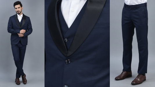 Navy Blue 3 Piece Suit for Men