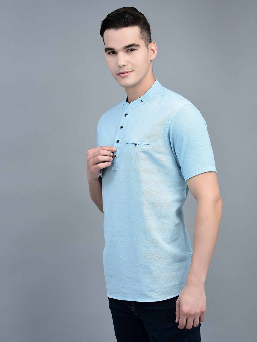 Canoe Men Round Neck Short Sleeve Length Regular Fit Knitted T-Shirt