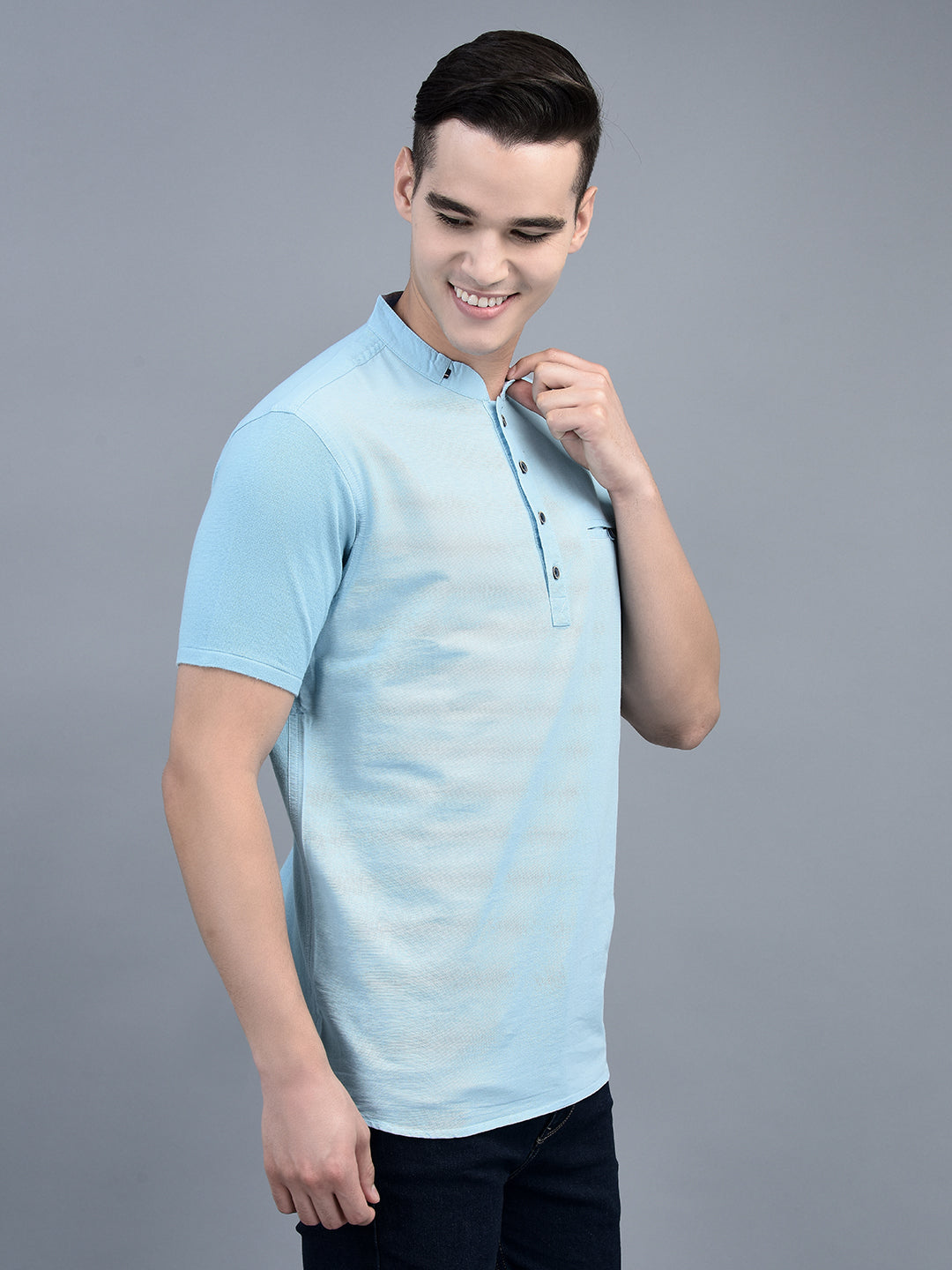 Canoe Men Round Neck Short Sleeve Length Regular Fit Knitted T-Shirt