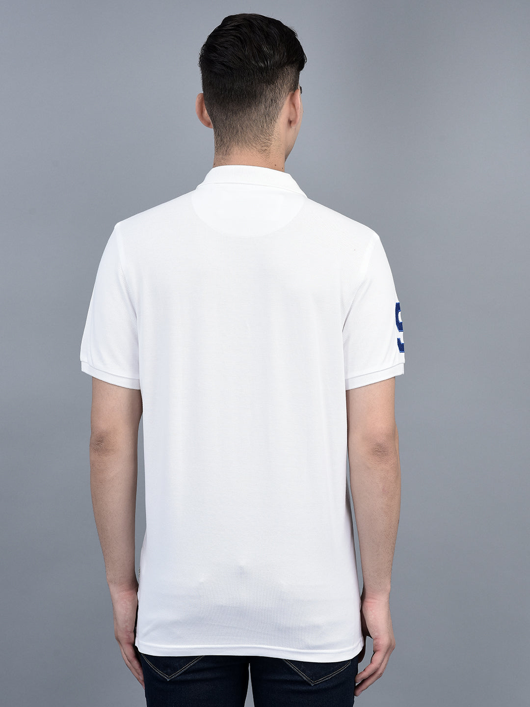 Canoe Men Short Sleeve Polo Neck Solid Pattern T-Shirt