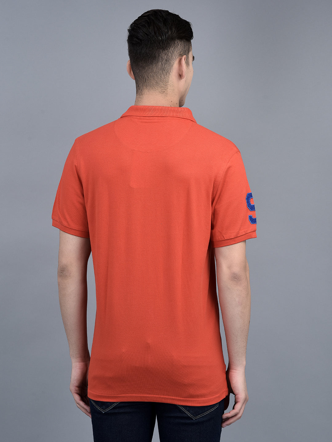 Canoe Men Short Sleeve Polo Neck Solid Pattern T-Shirt