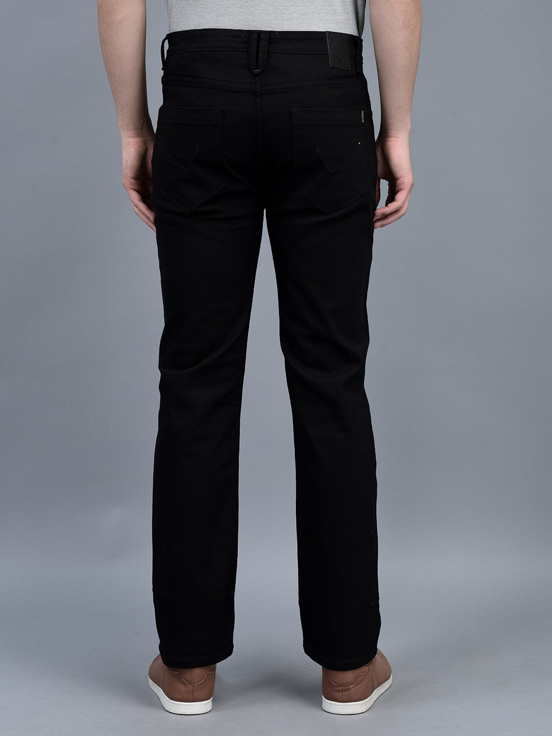 Canoe Men Regular fit Mid-Rise Full Length Five Pockets Denim Trouser