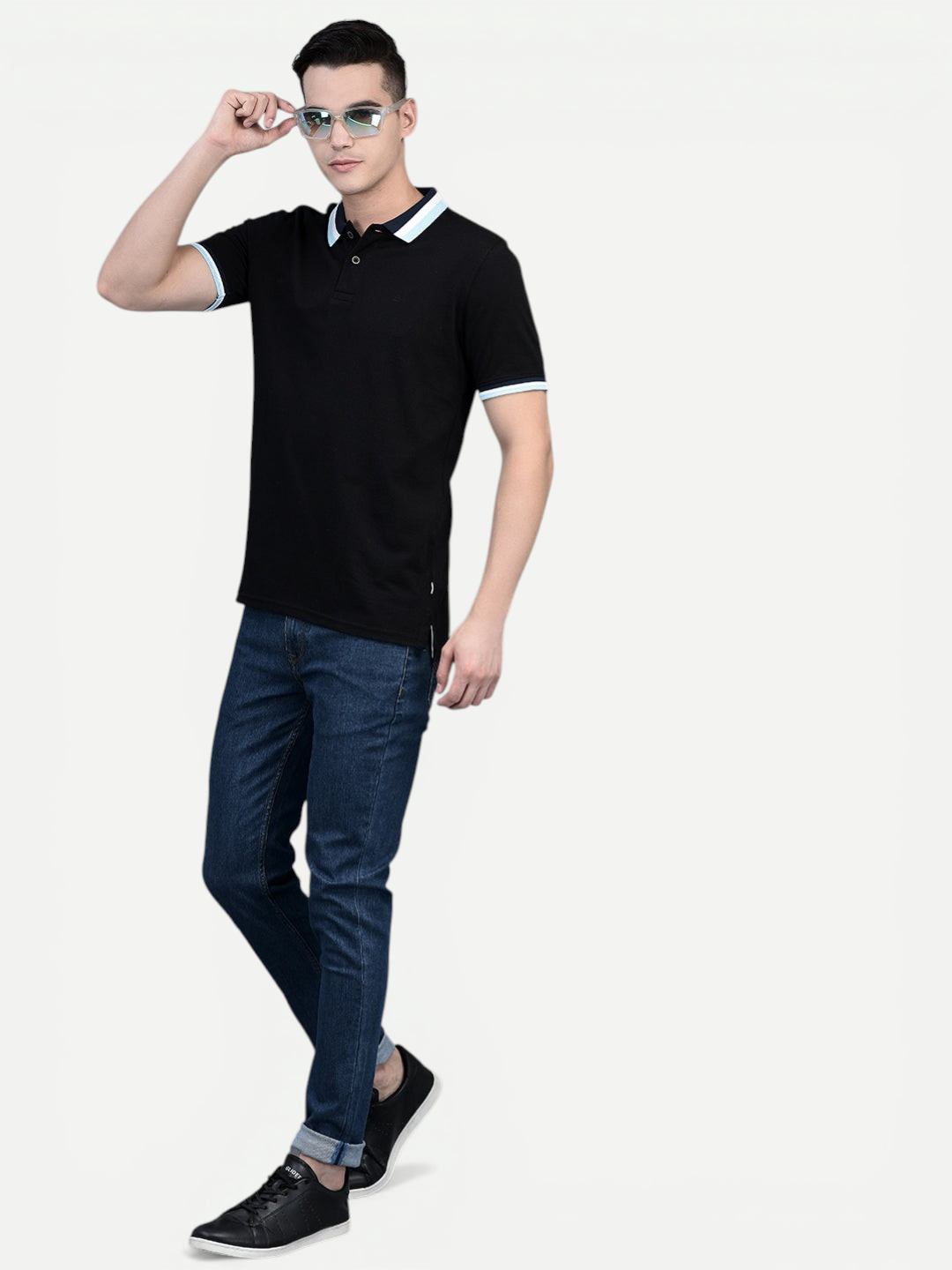 Canoe Men Short Sleeve Polo Neck SOLID Pattern T-Shirt