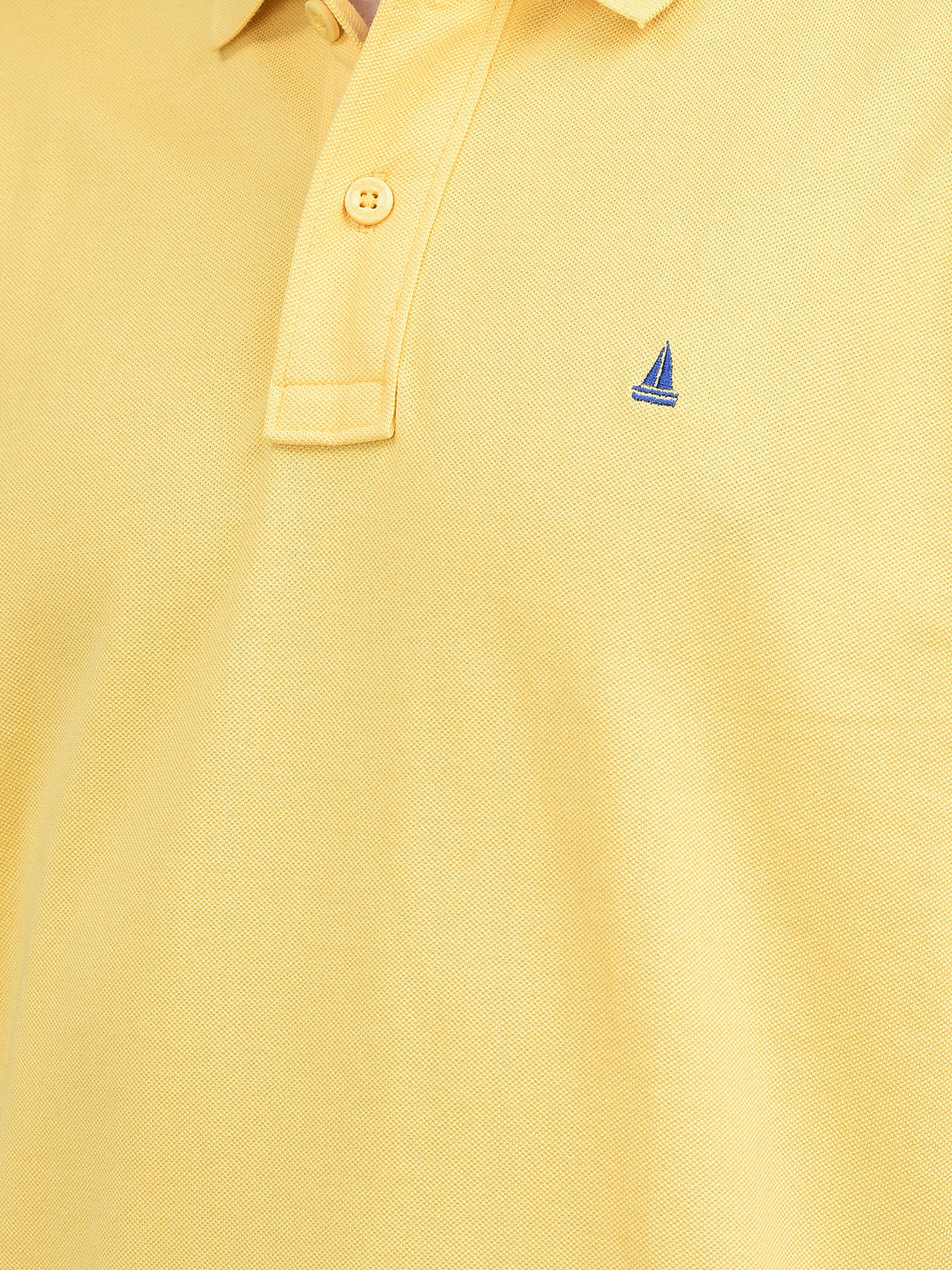 Canoe Men Short Sleeve Polo Neck Solid Pattern T-Shirt