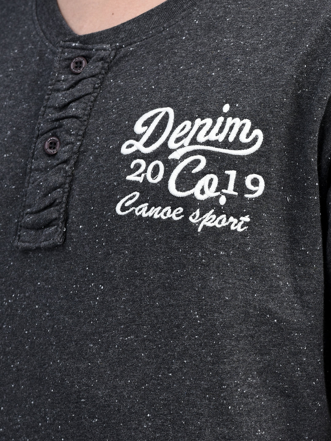 Canoe Men Short Sleeve Polo Neck Solid Pattern T-Shirt