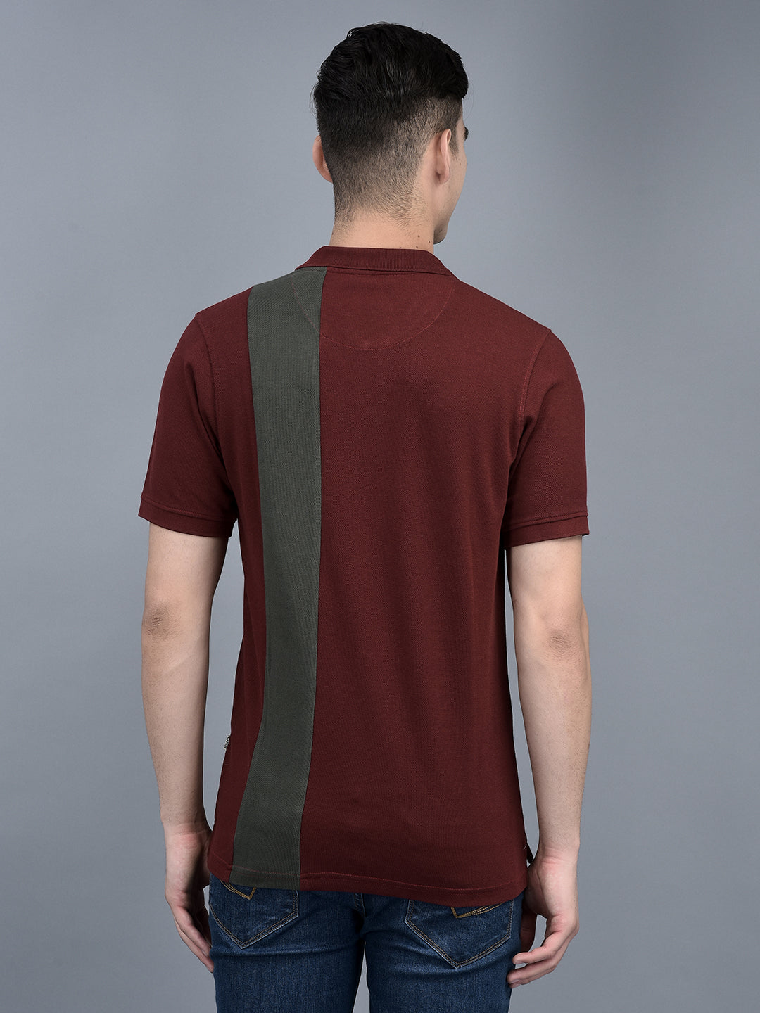 Canoe Men Short Sleeve Polo Neck Printed Pattern T-Shirt
