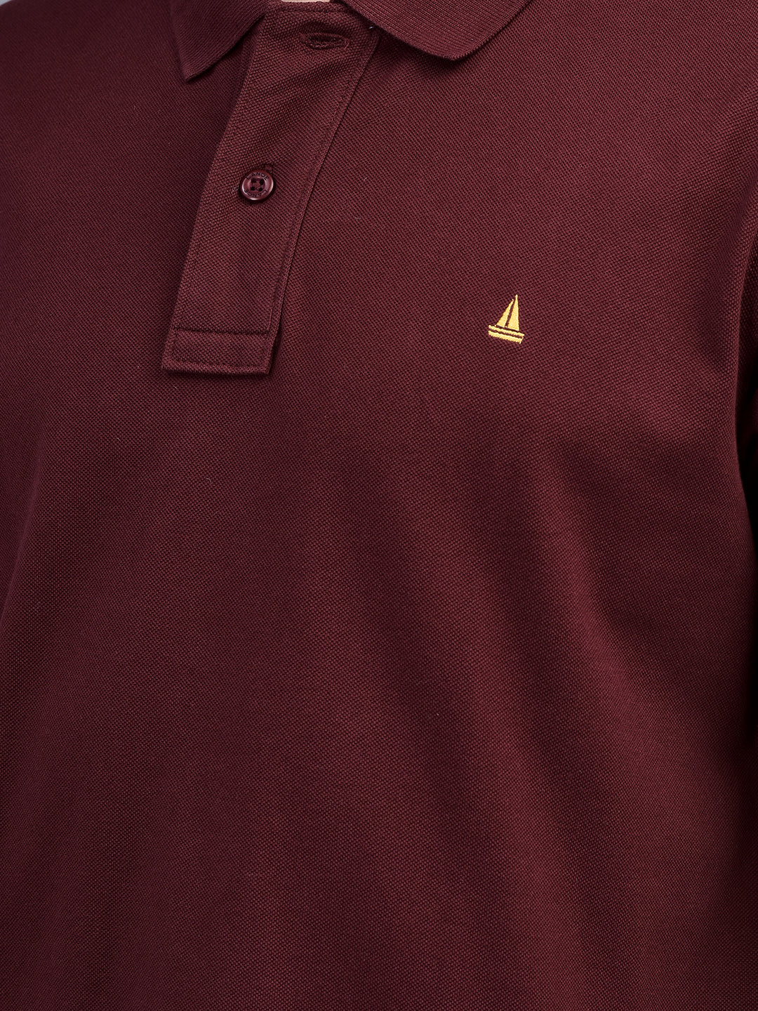 Canoe Men Short Sleeve Polo Neck Solid Pattern T-Shirt