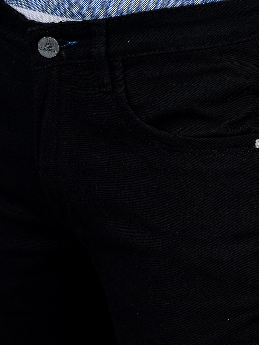 Canoe Men Regular fit Mid-Rise Full Length Five Pockets Denim Trouser