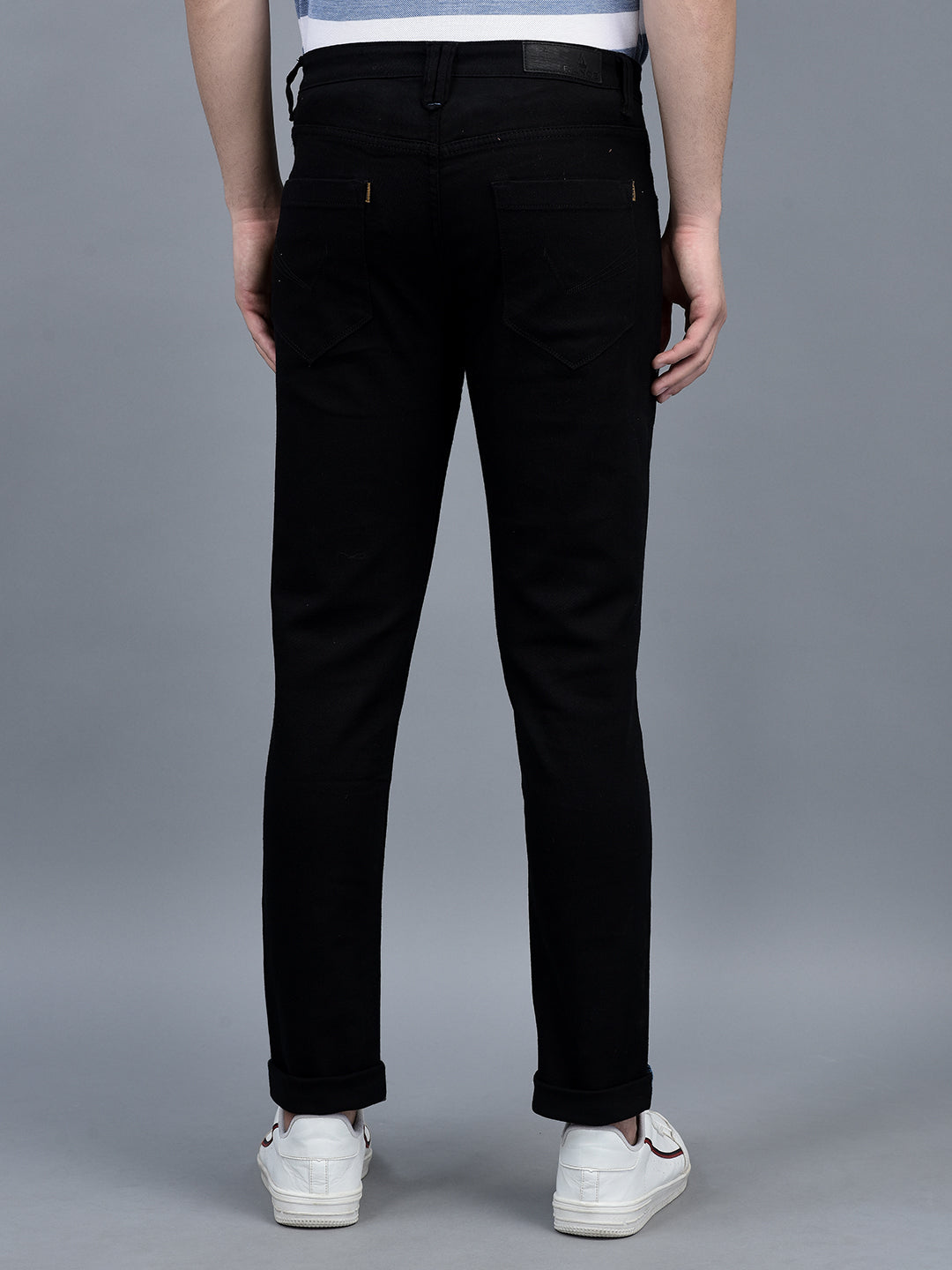 Canoe Men Regular fit Mid-Rise Full Length Five Pockets Denim Trouser