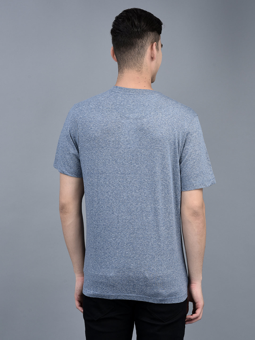 Canoe Men Short Sleeve Polo Neck Self Design Pattern T-Shirt