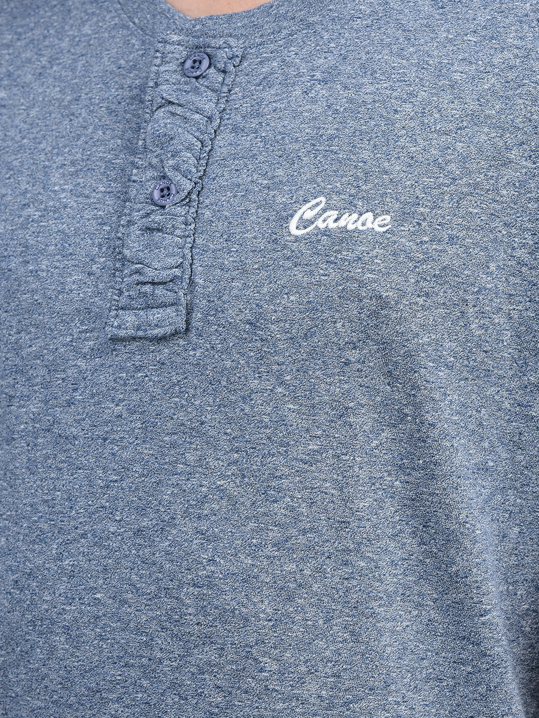 Canoe Men Short Sleeve Polo Neck Self Design Pattern T-Shirt