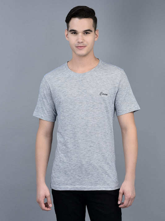 Canoe Men Short Sleeve Polo Neck Solid Pattern T-Shirt