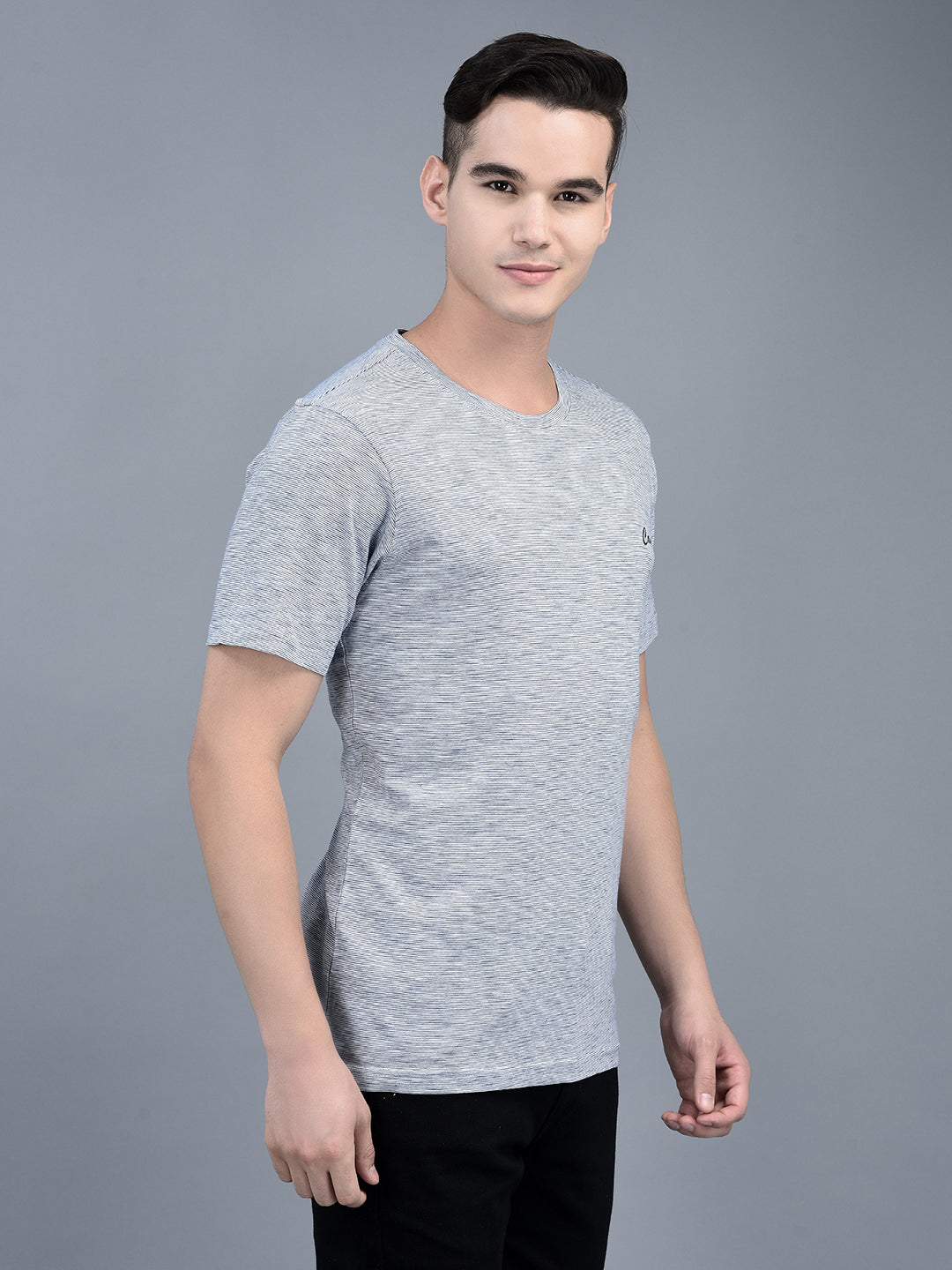 Canoe Men Short Sleeve Polo Neck Solid Pattern T-Shirt