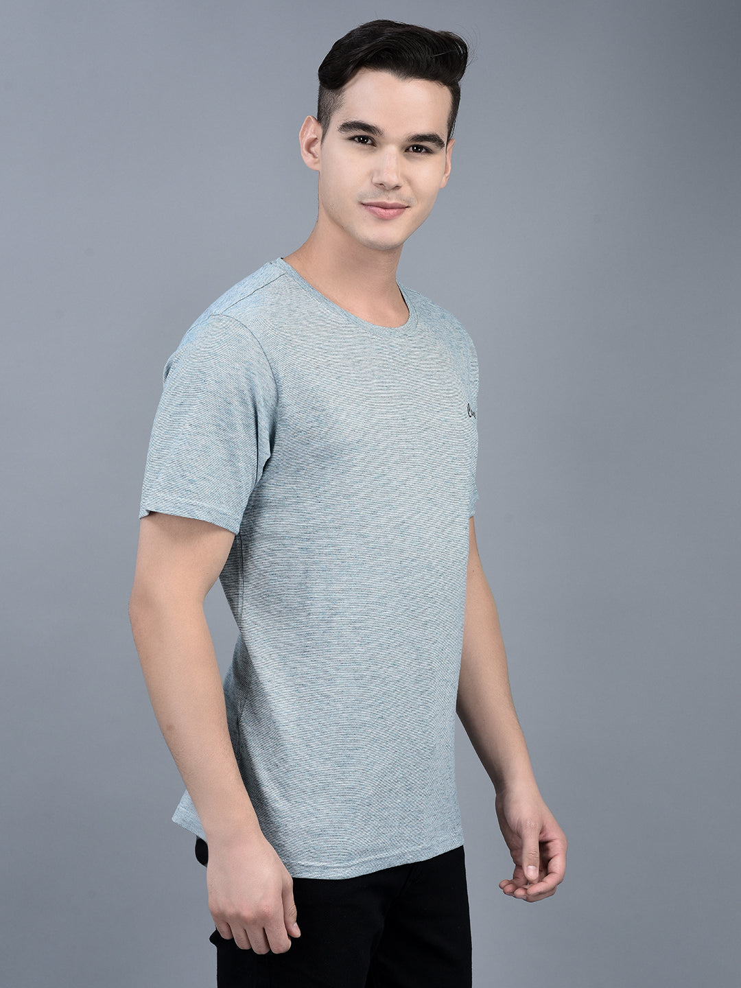 Canoe Men Short Sleeve Polo Neck Solid Pattern T-Shirt