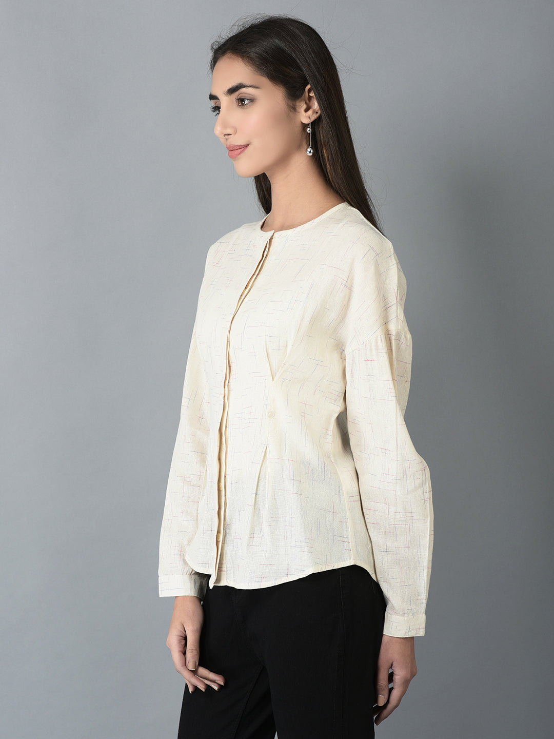 Canoe Women Full Button Placket Top