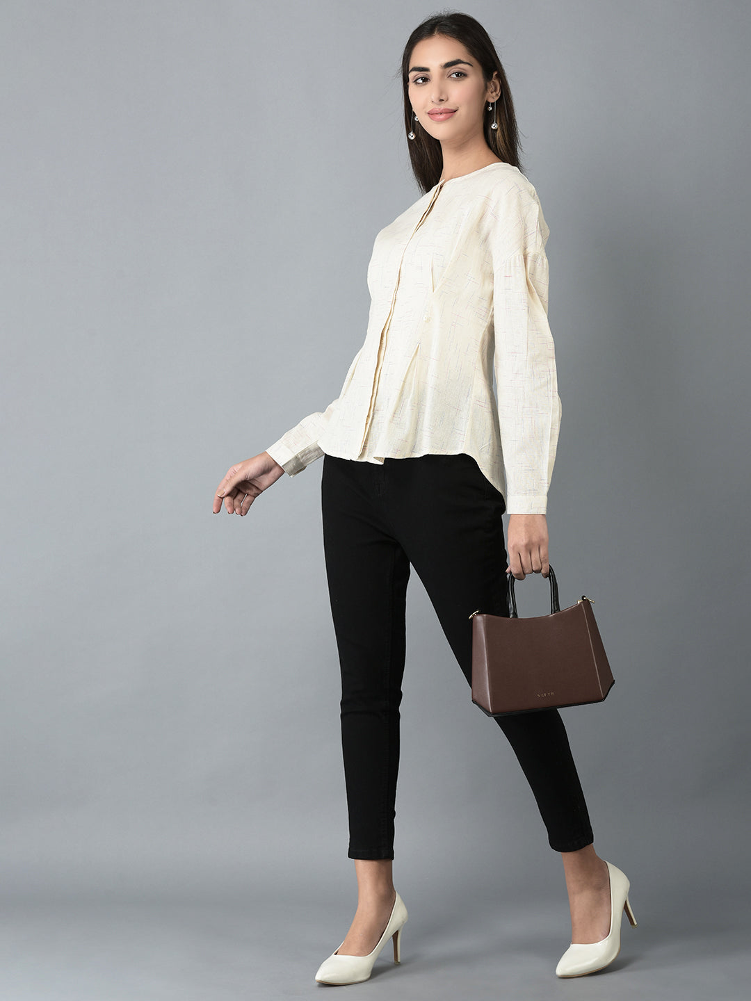 Canoe Women Full Button Placket Top