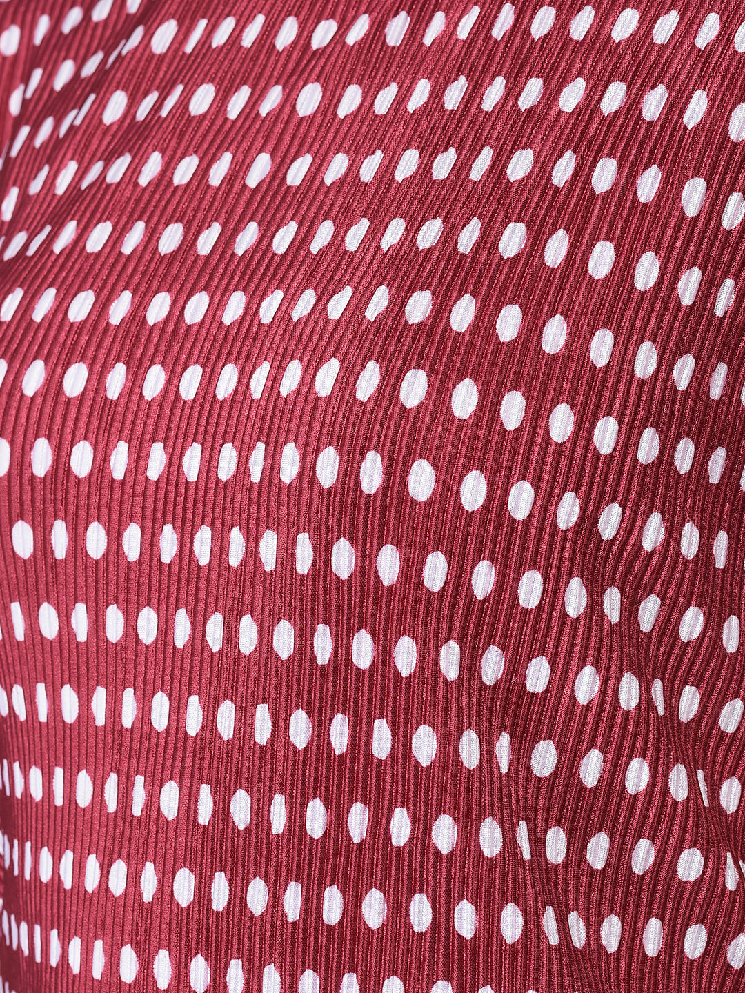 Canoe Women Polka Dot Pleated Fabric T-shirt