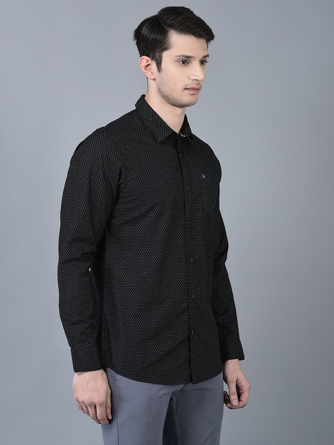 Canoe Men Casual Shirt White Color Cotton Fabric Button Closure Printed