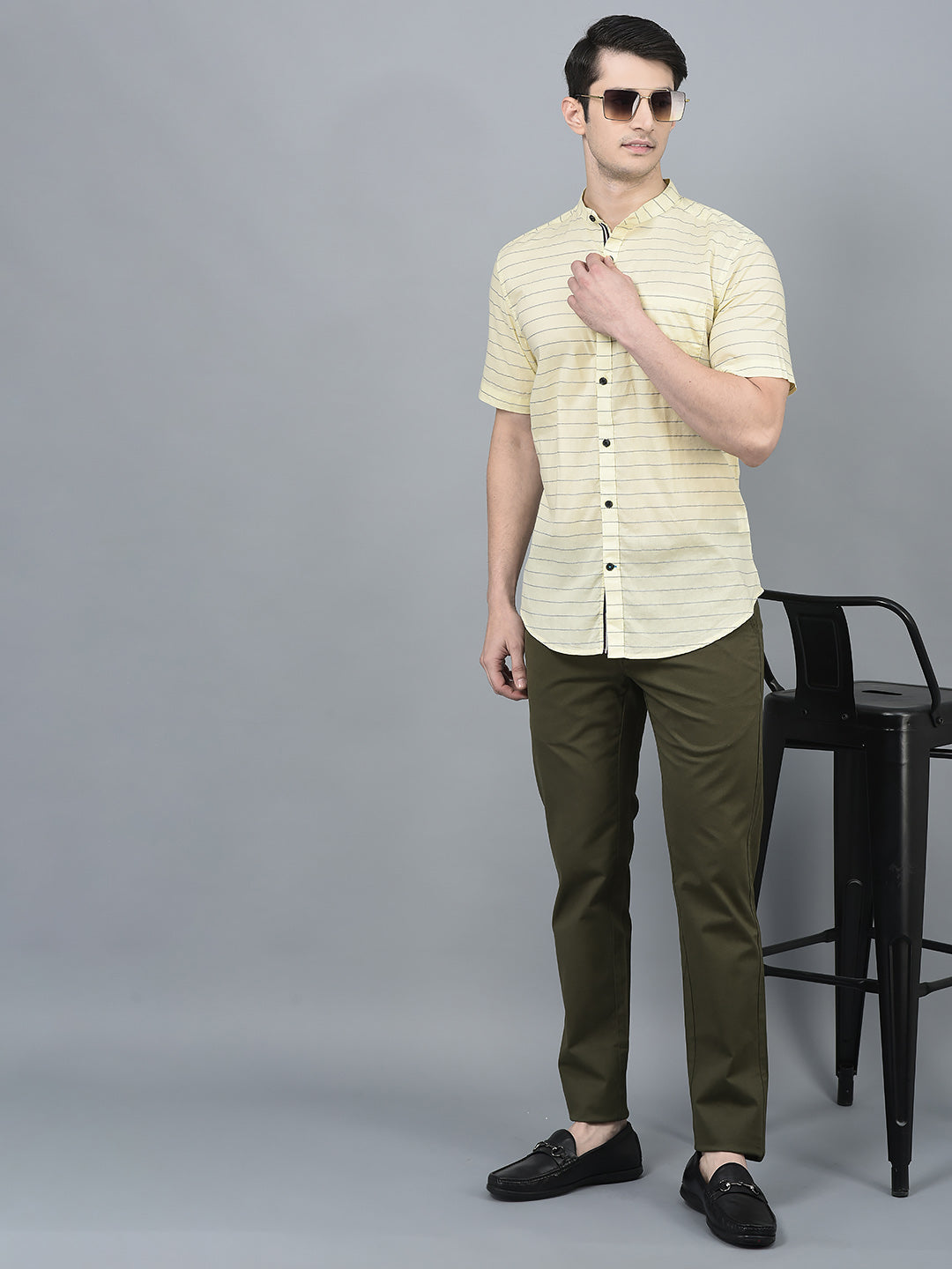 Canoe Men Casual Coffee Cotton Fabric Button Closure Solid