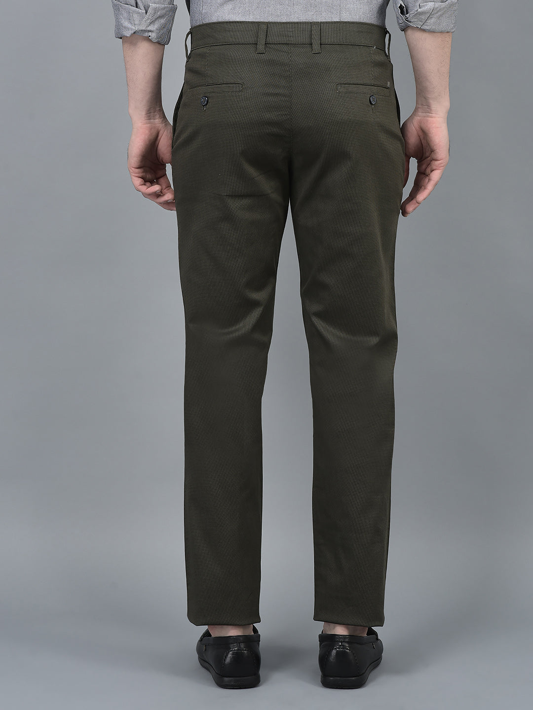 Canoe Men Casual Olive Color Cotton Fabric Button Closure Faded