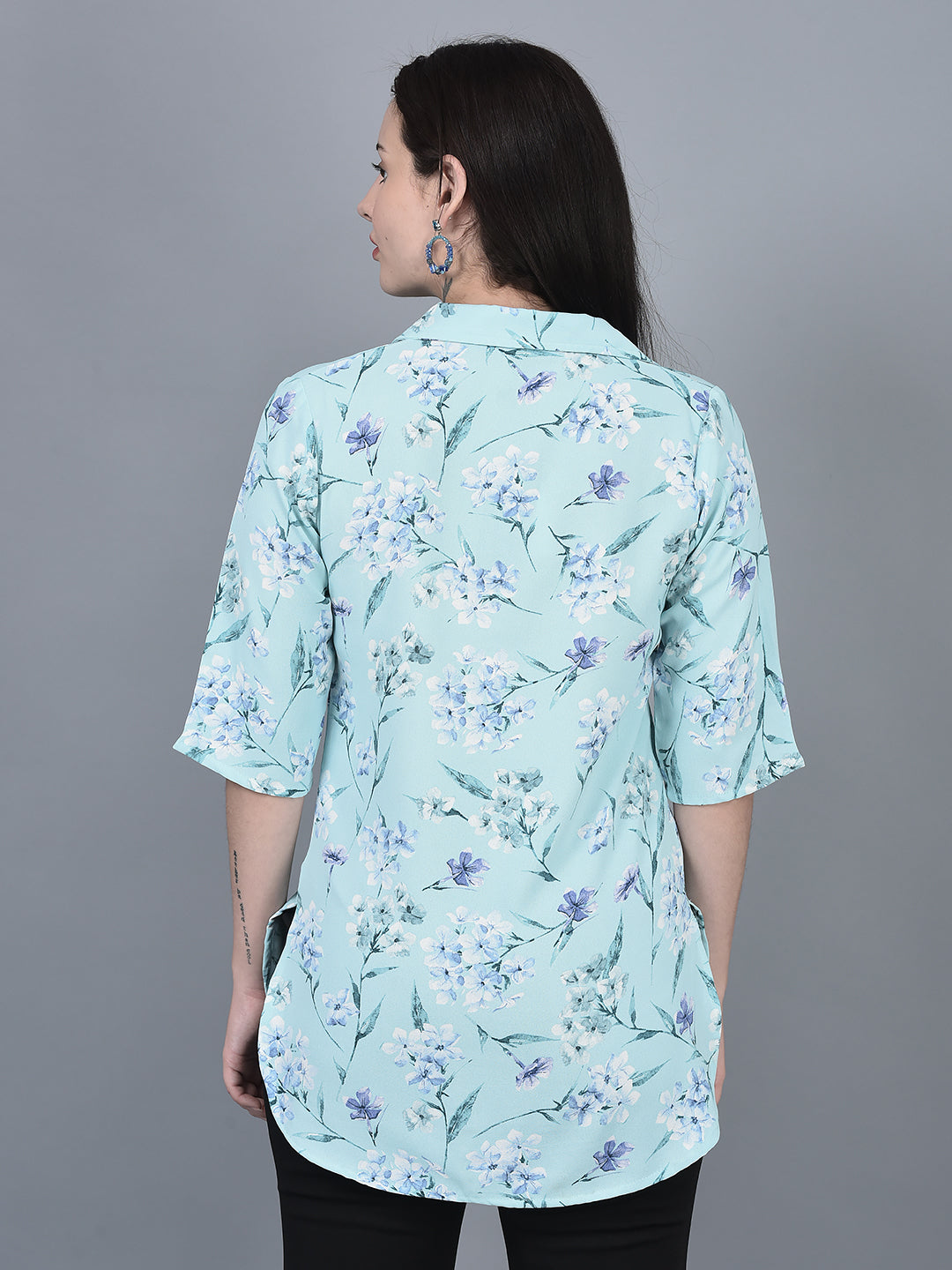 Canoe Women Regular Fit Print Pattern Three Quarter Sleeve