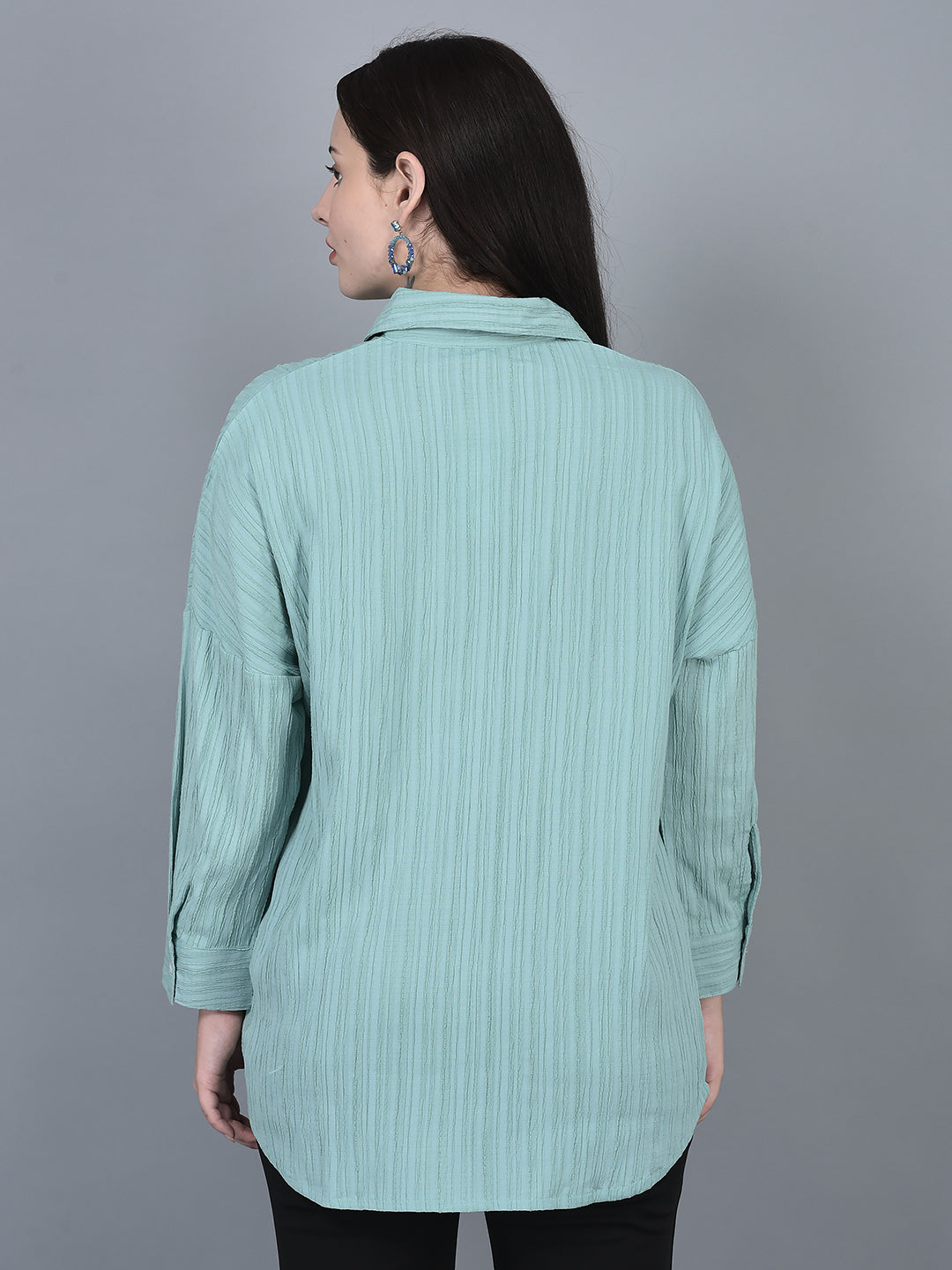 Canoe Women Shirt Collar Full Button Placket