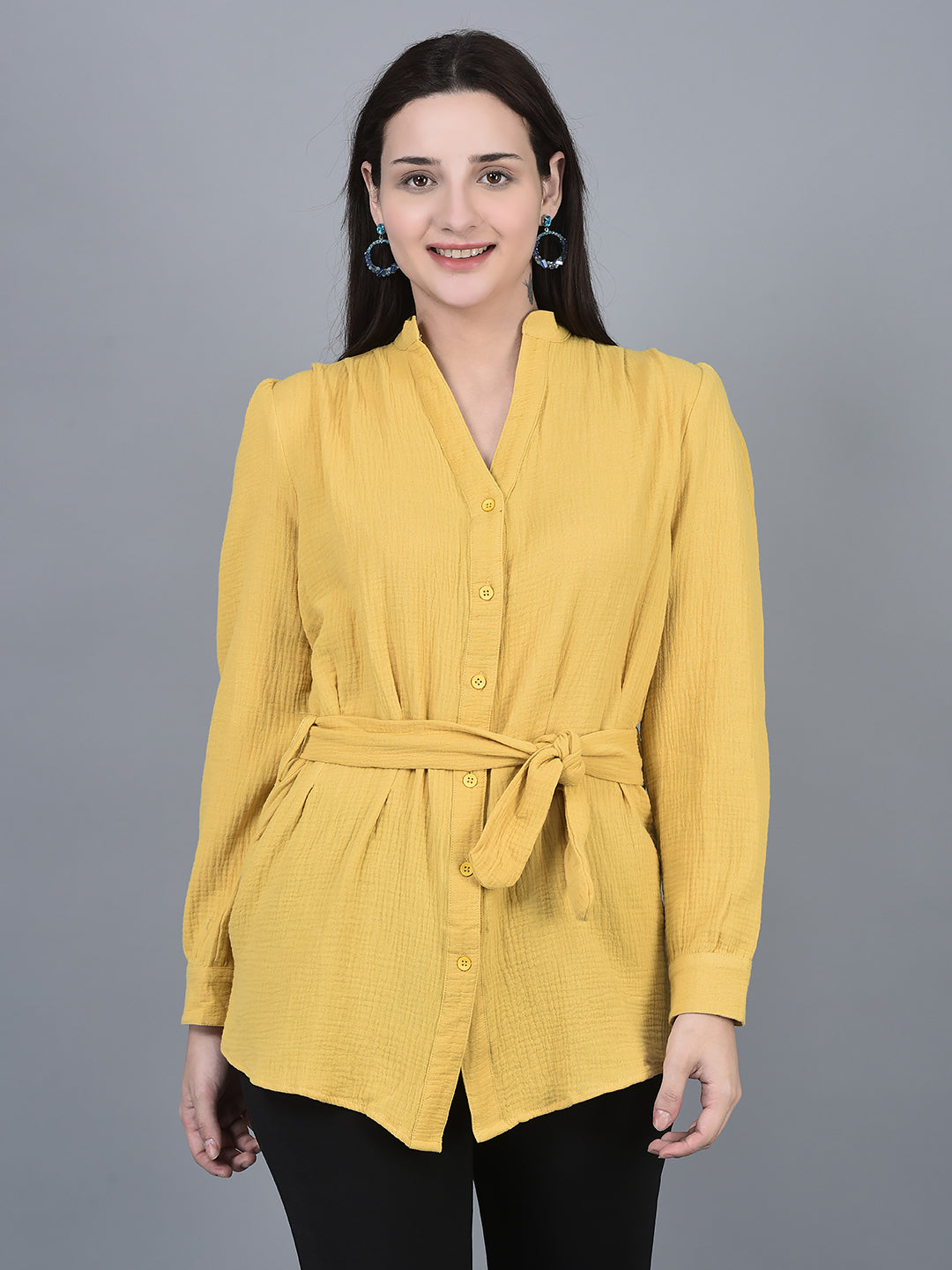 Canoe Women Full Sleeve Button Placket Shirt