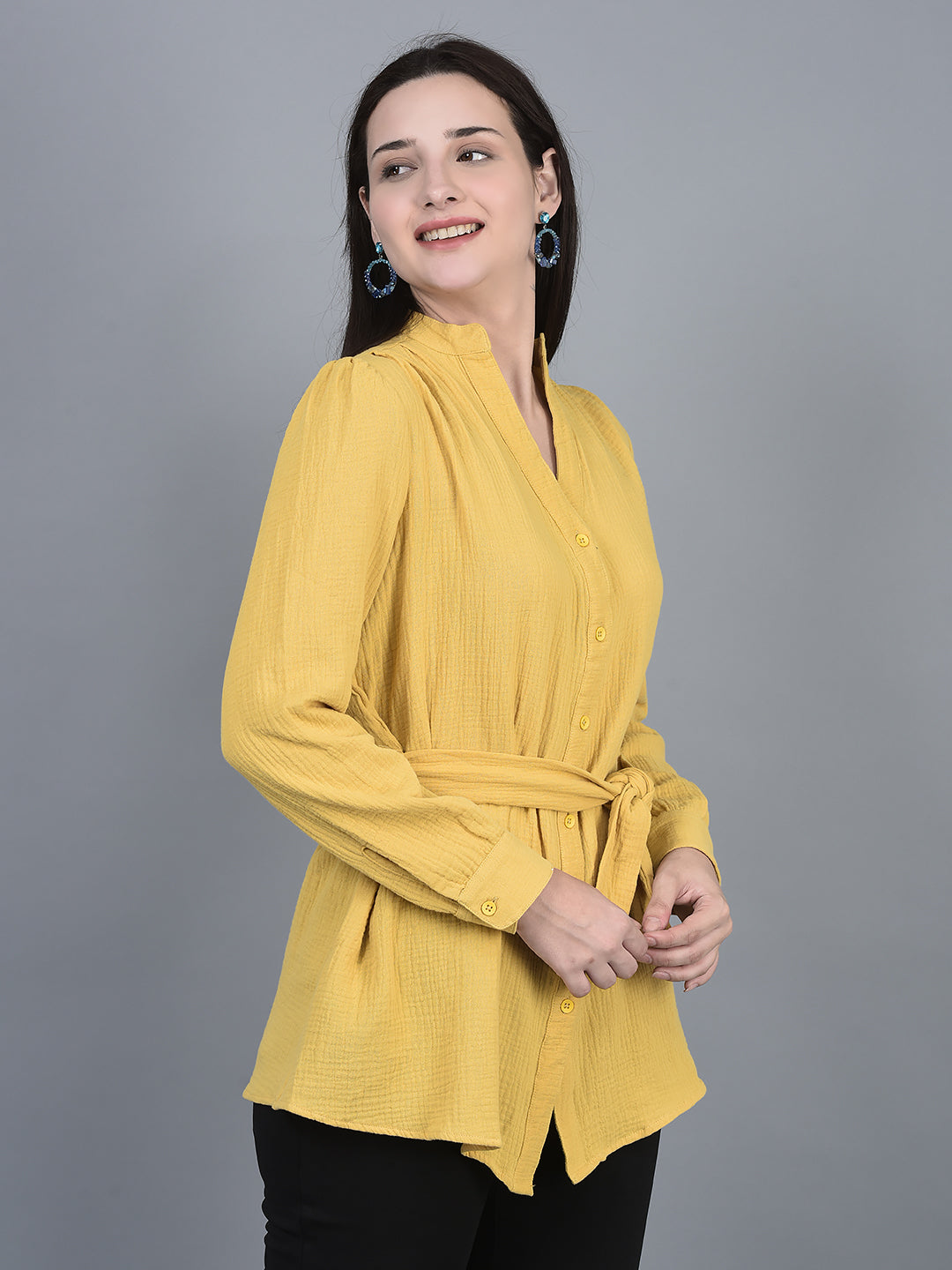 Canoe Women Full Sleeve Button Placket Shirt