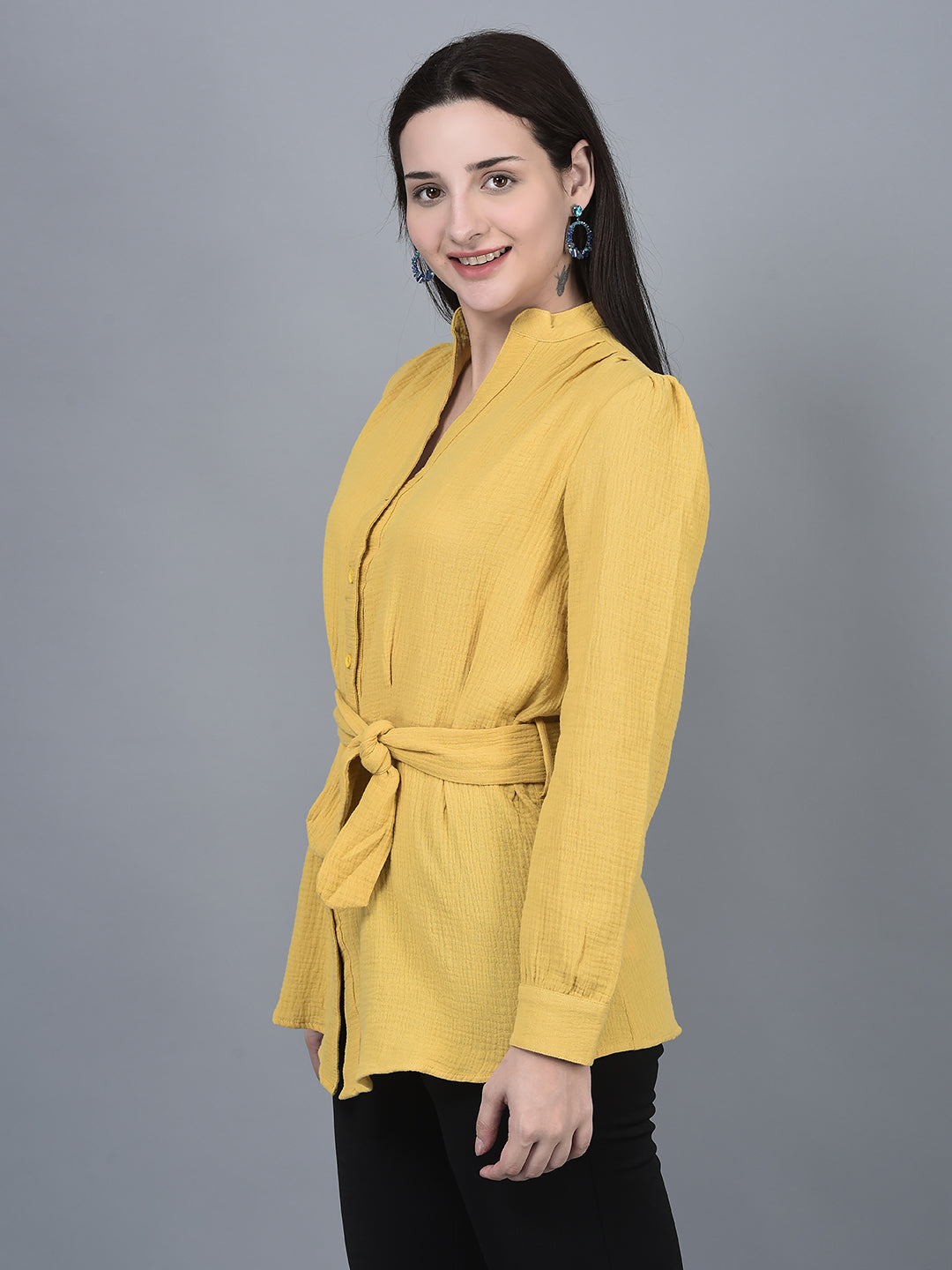 Canoe Women Full Sleeve Button Placket Shirt