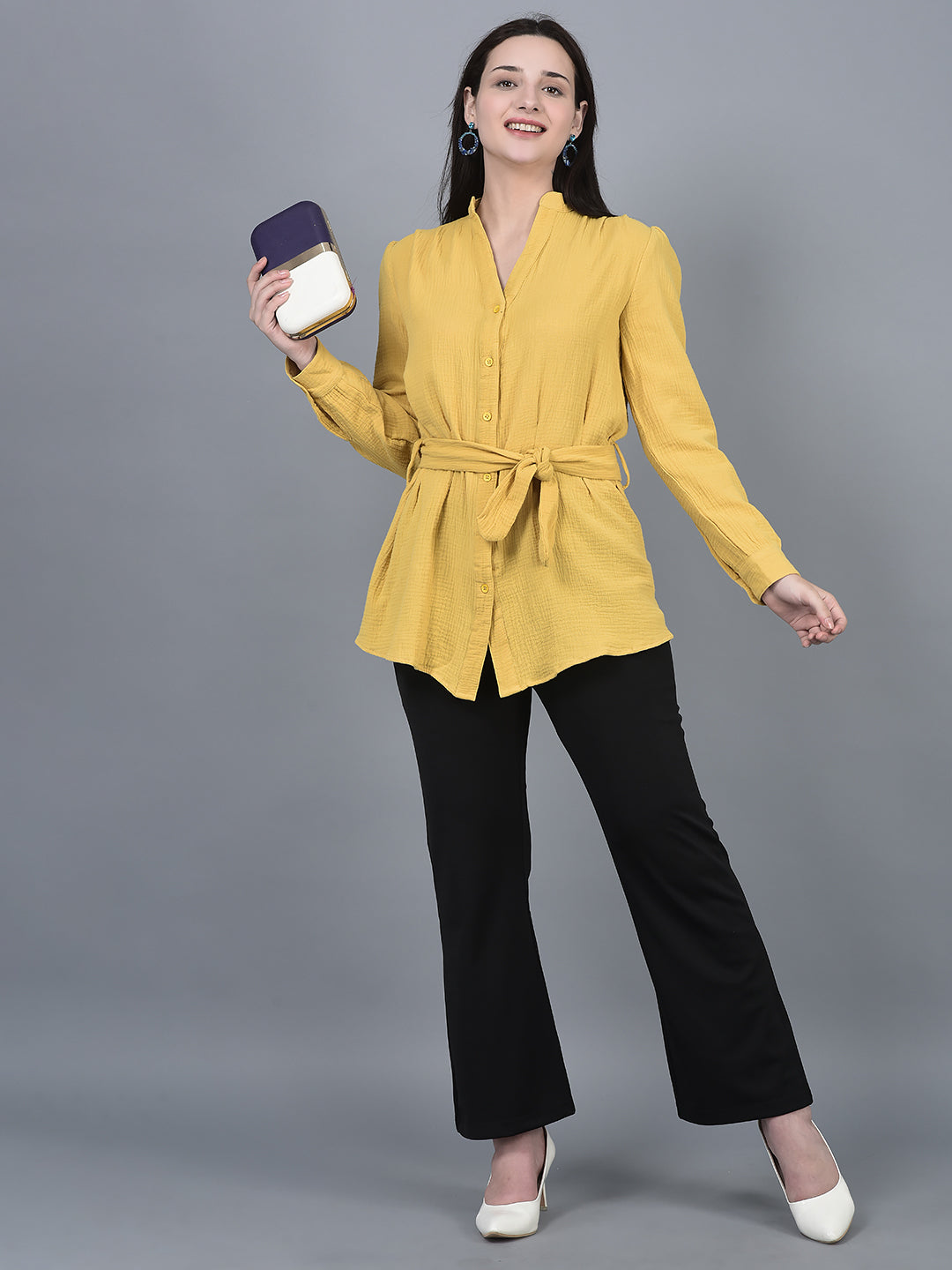 Canoe Women Full Sleeve Button Placket Shirt