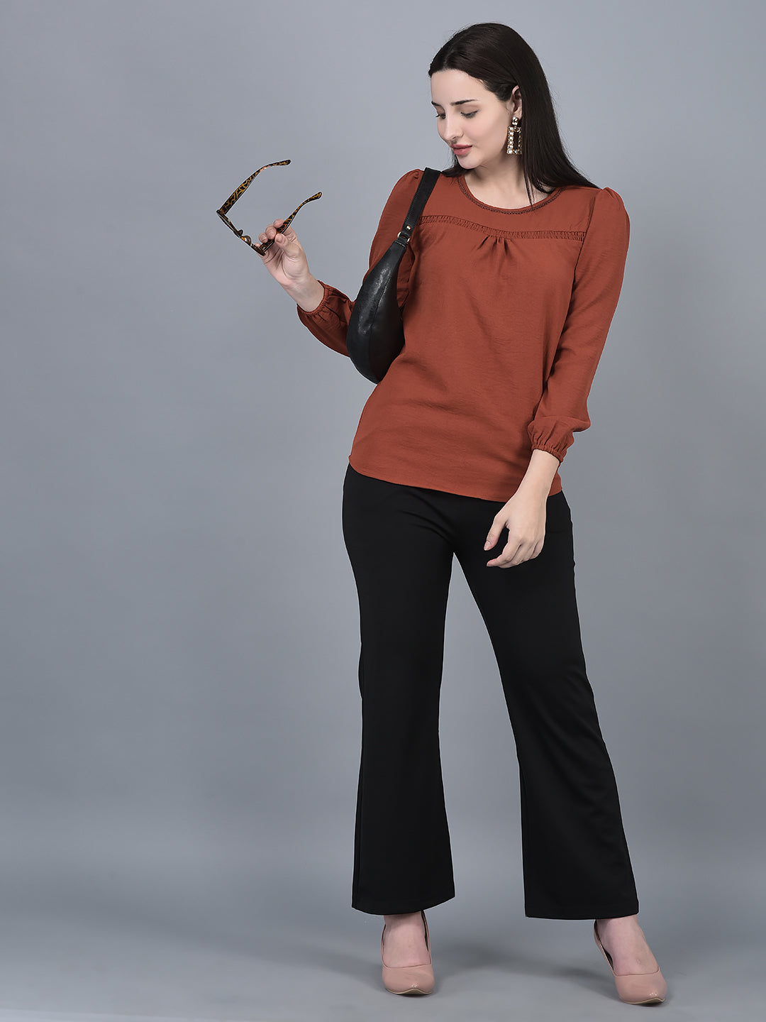 CANOE WOMEN Top Full Length Sleeve Round Neck