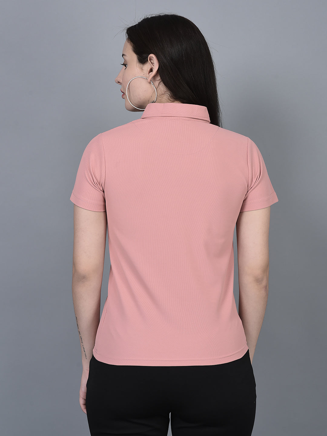 Canoe Women Short Sleeve Button Closer T-Shirt