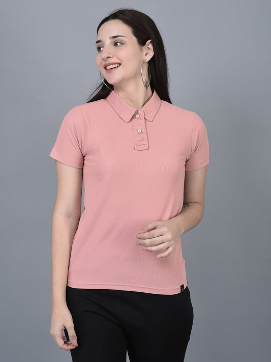 Canoe Women Short Sleeve Button Closer T-Shirt