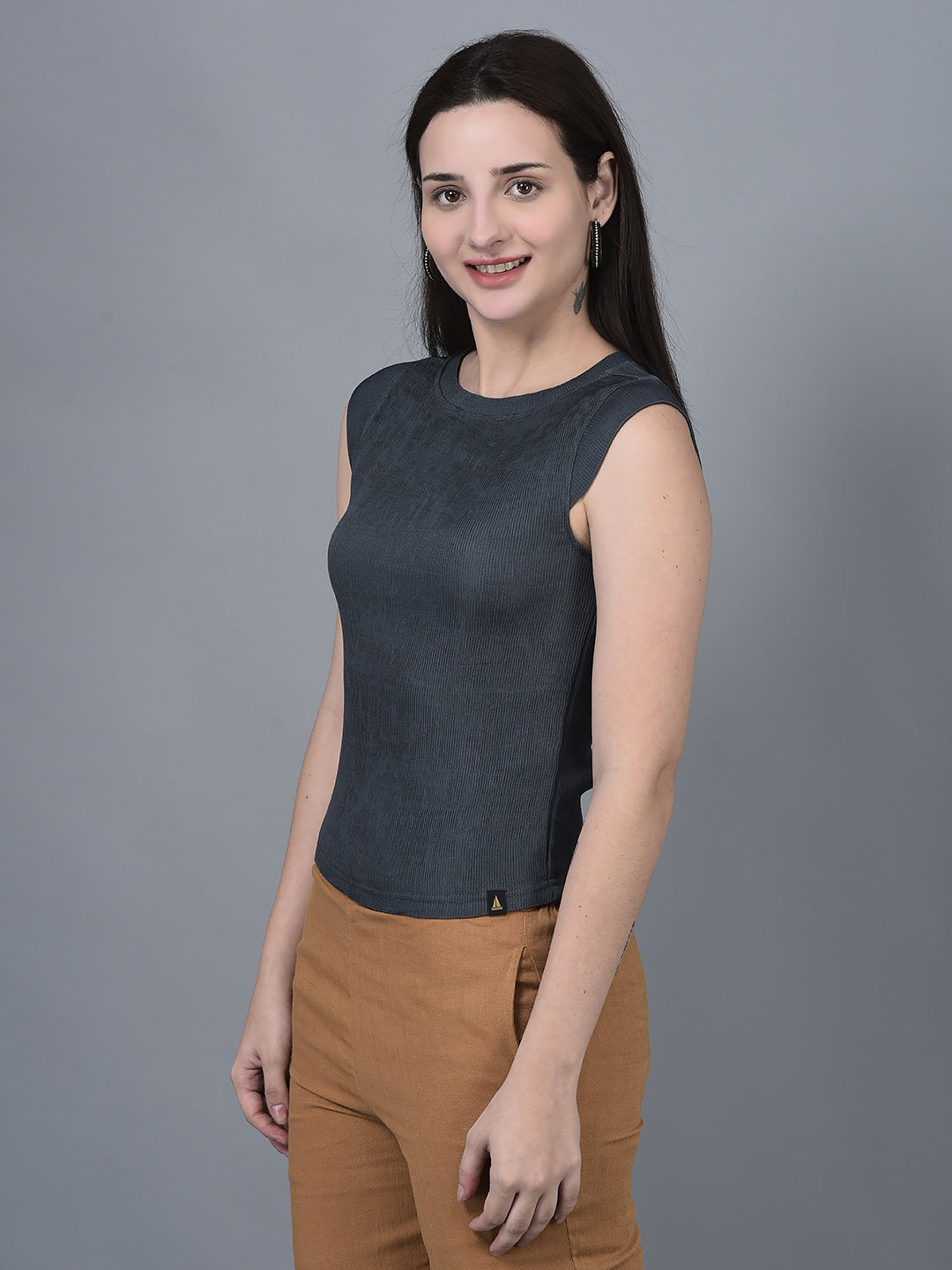 Canoe Women Sleeveless Sleeve Round Neck T-Shirt