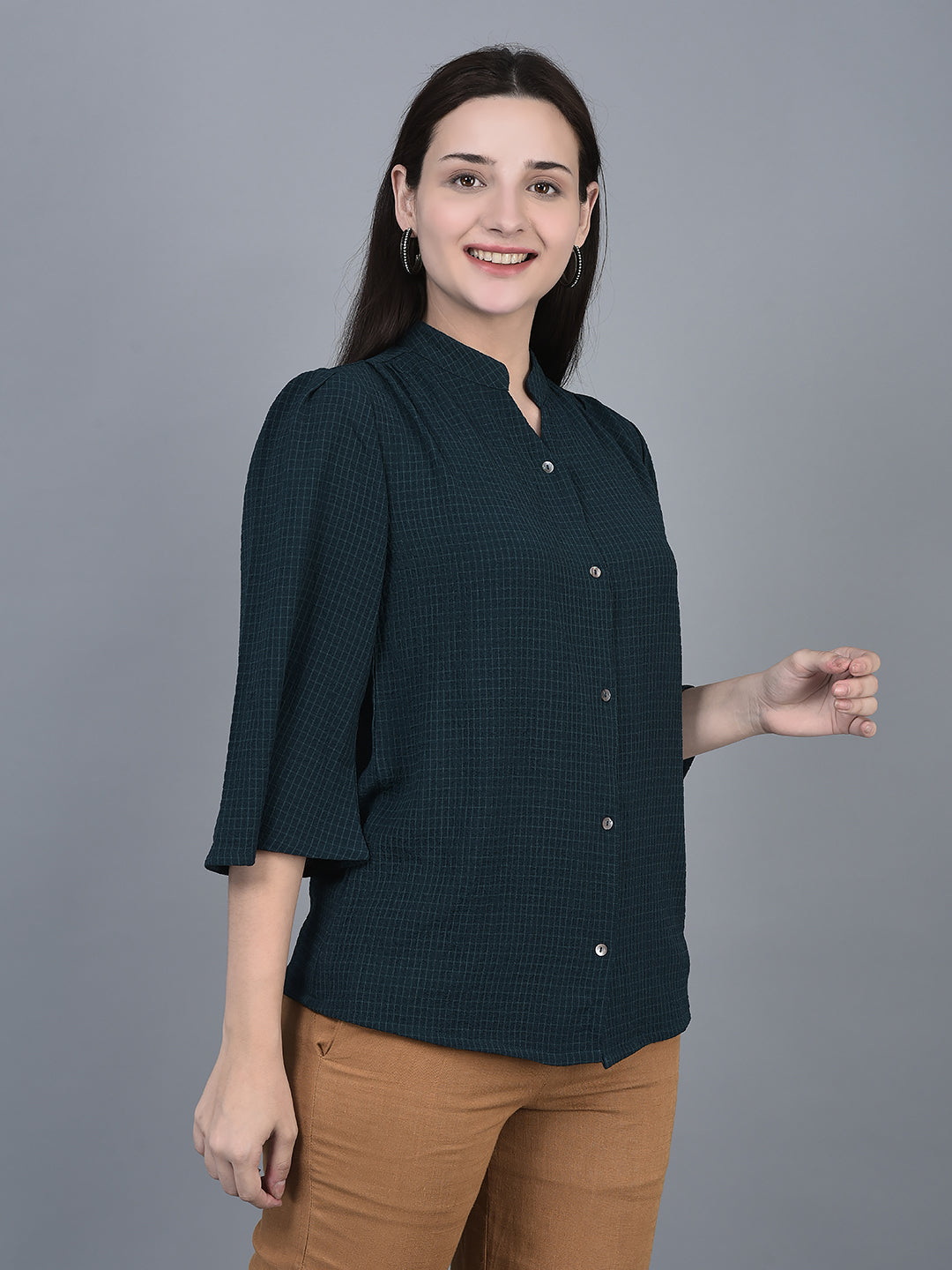 Copy of Canoe Women Full Button Placket Three Fourth Sleeve
