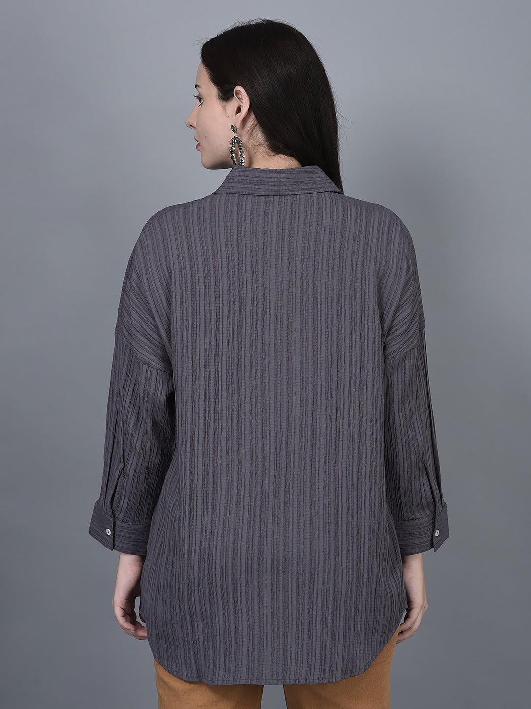 Canoe Women Shirt Collar Full Button Placket