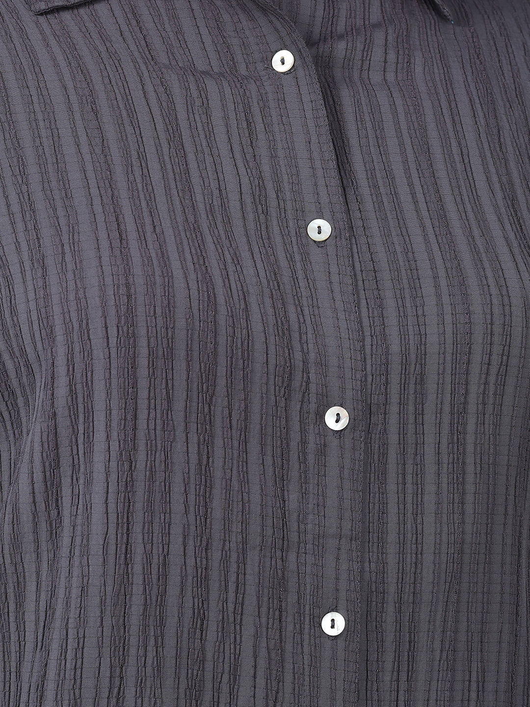 Canoe Women Shirt Collar Full Button Placket