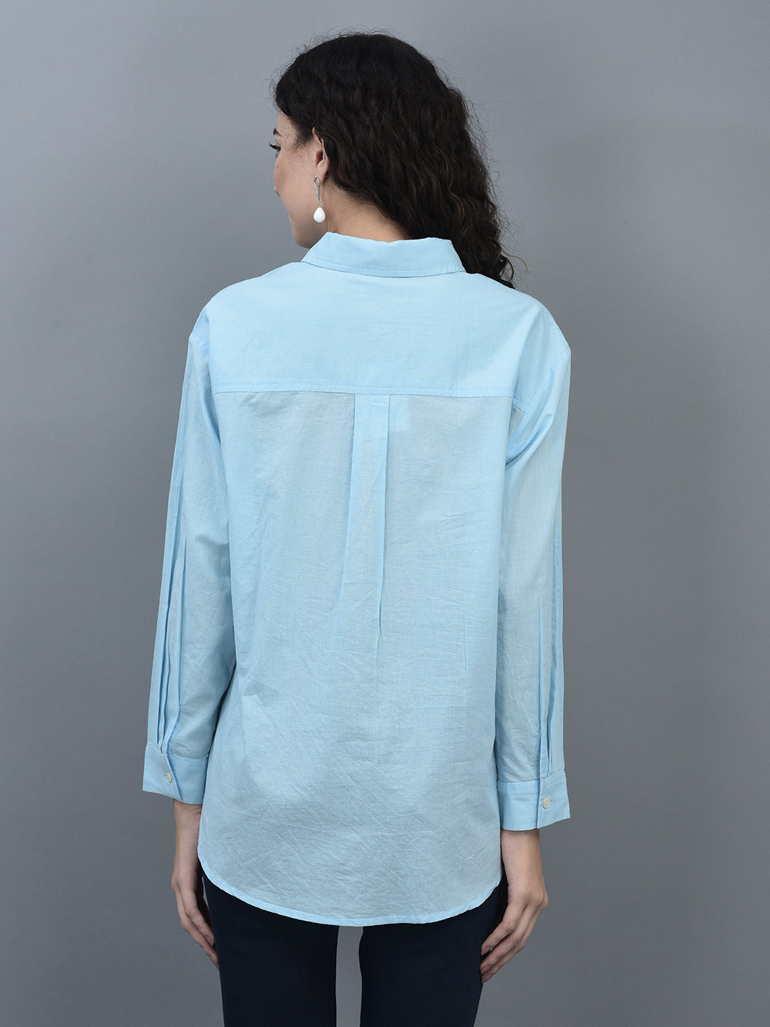 Canoe Women Long Sleeve Relaxed Fit Regular Length Button Placket Shirt