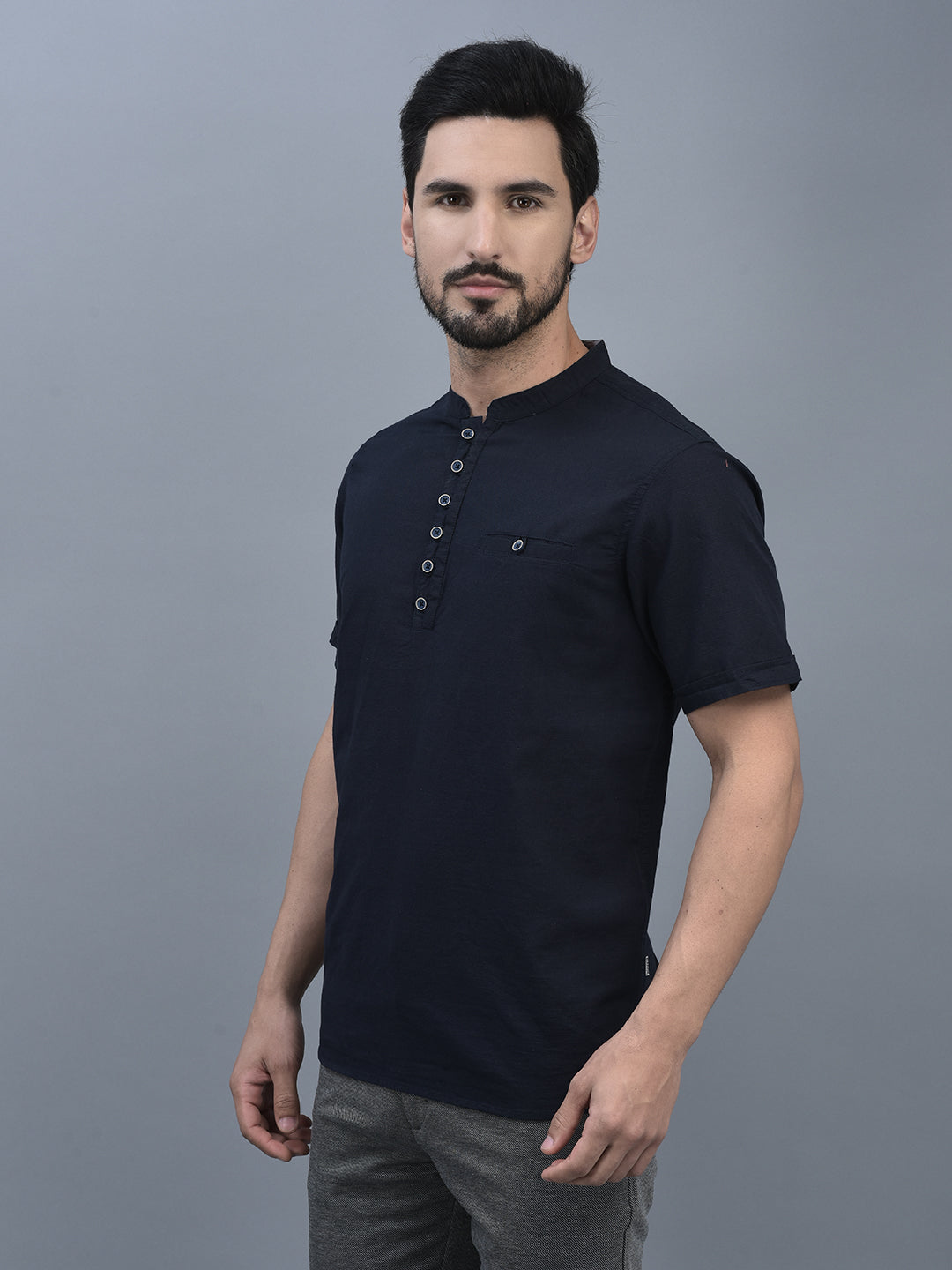 Canoe Men Round Neck Short Sleeve Length Regular Fit Knitted T-Shirt