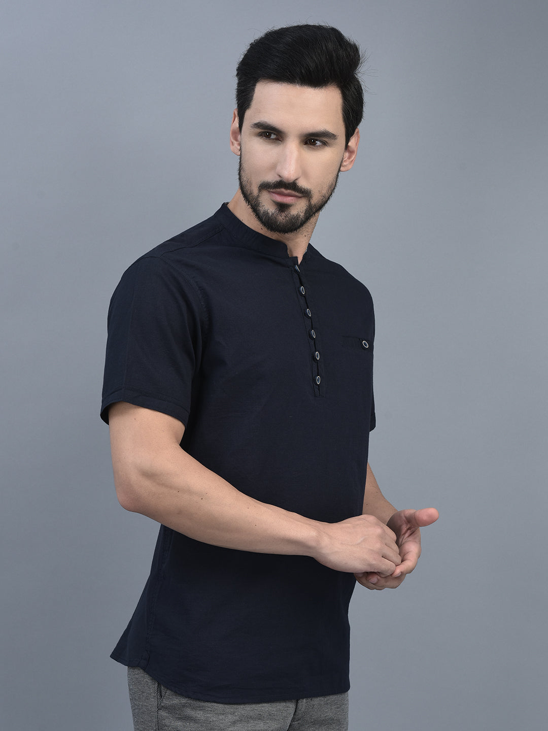 Canoe Men Round Neck Short Sleeve Length Regular Fit Knitted T-Shirt
