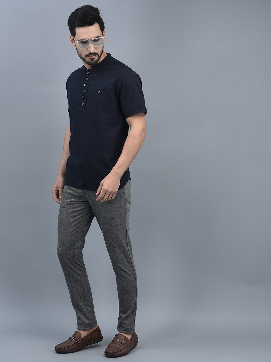 Canoe Men Round Neck Short Sleeve Length Regular Fit Knitted T-Shirt