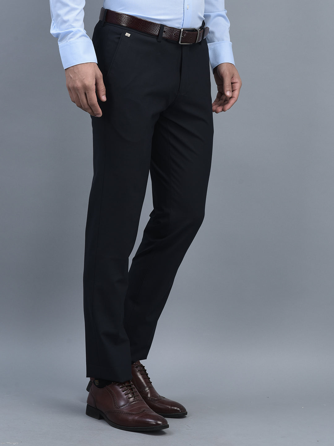 Canoe Men Regular Length Solid Pattern Button Closure Formal Trouser