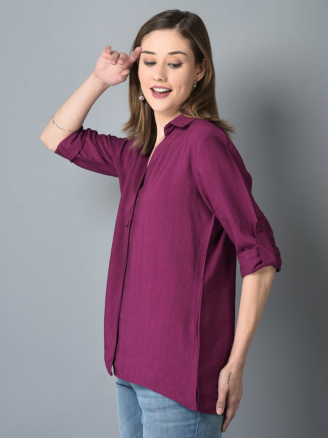 Canoe Women Full Button Placket Shirt