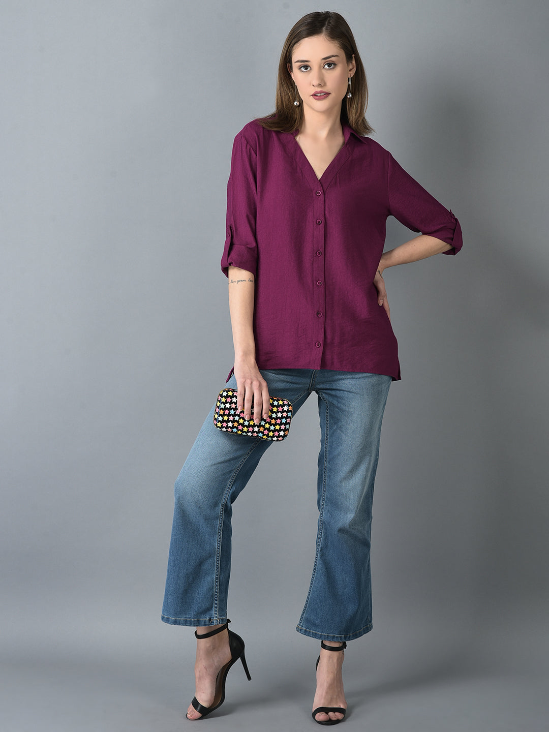 Canoe Women Full Button Placket Shirt