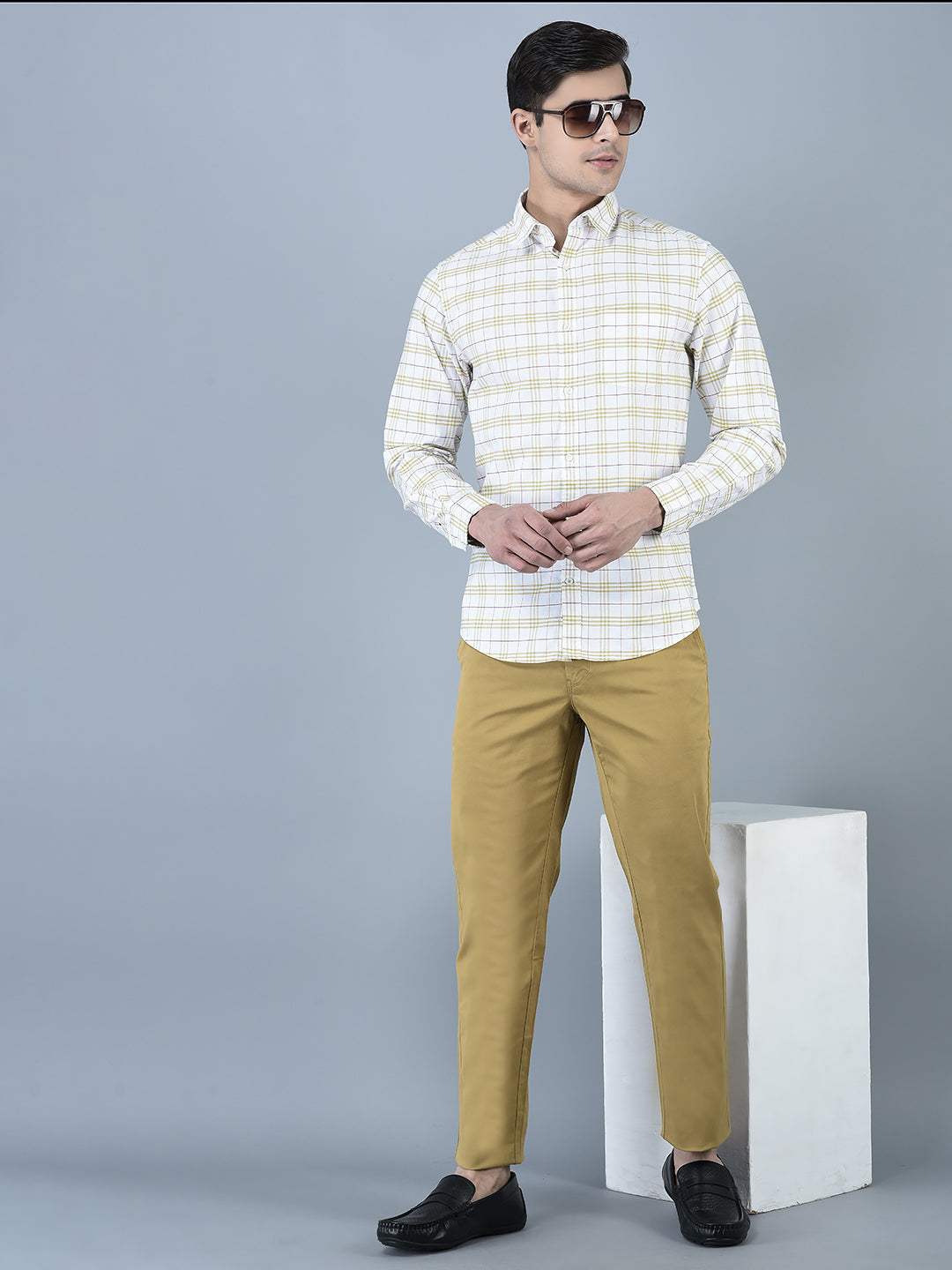 Canoe Men Casual Cotton Fabric Button Closure Solid