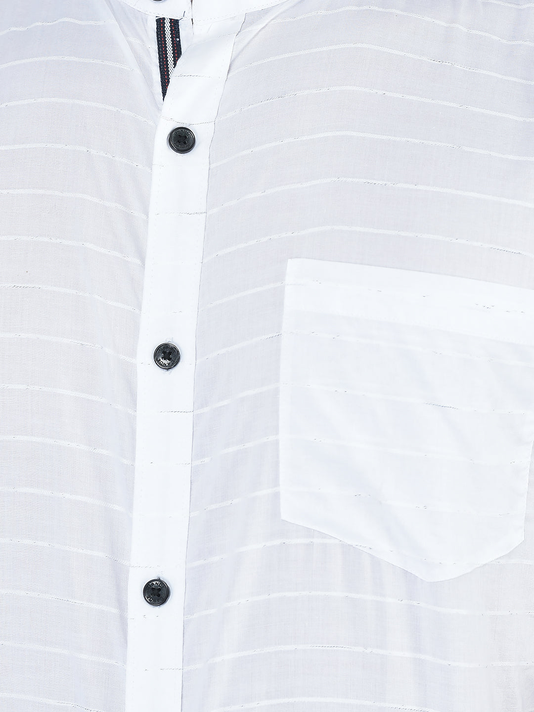 Canoe Men Casual Shirt White Color Cotton Fabric Button Closure Striped