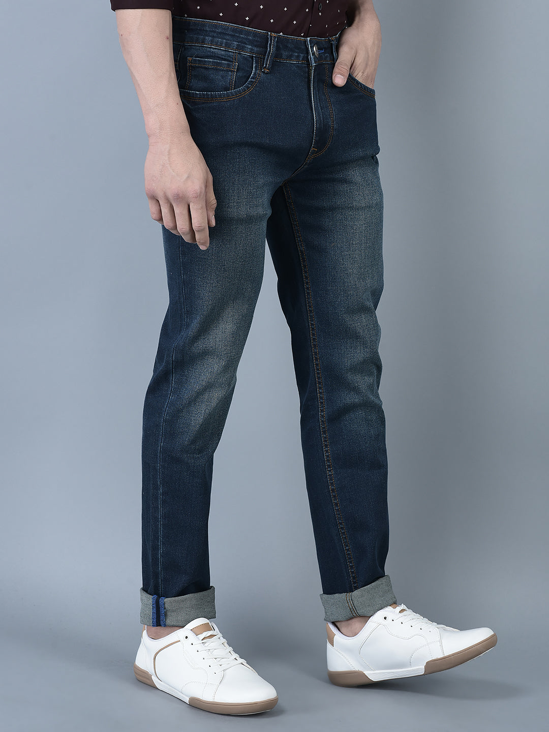 ANOE MEN Denim Trouser DENIM BLUE Color