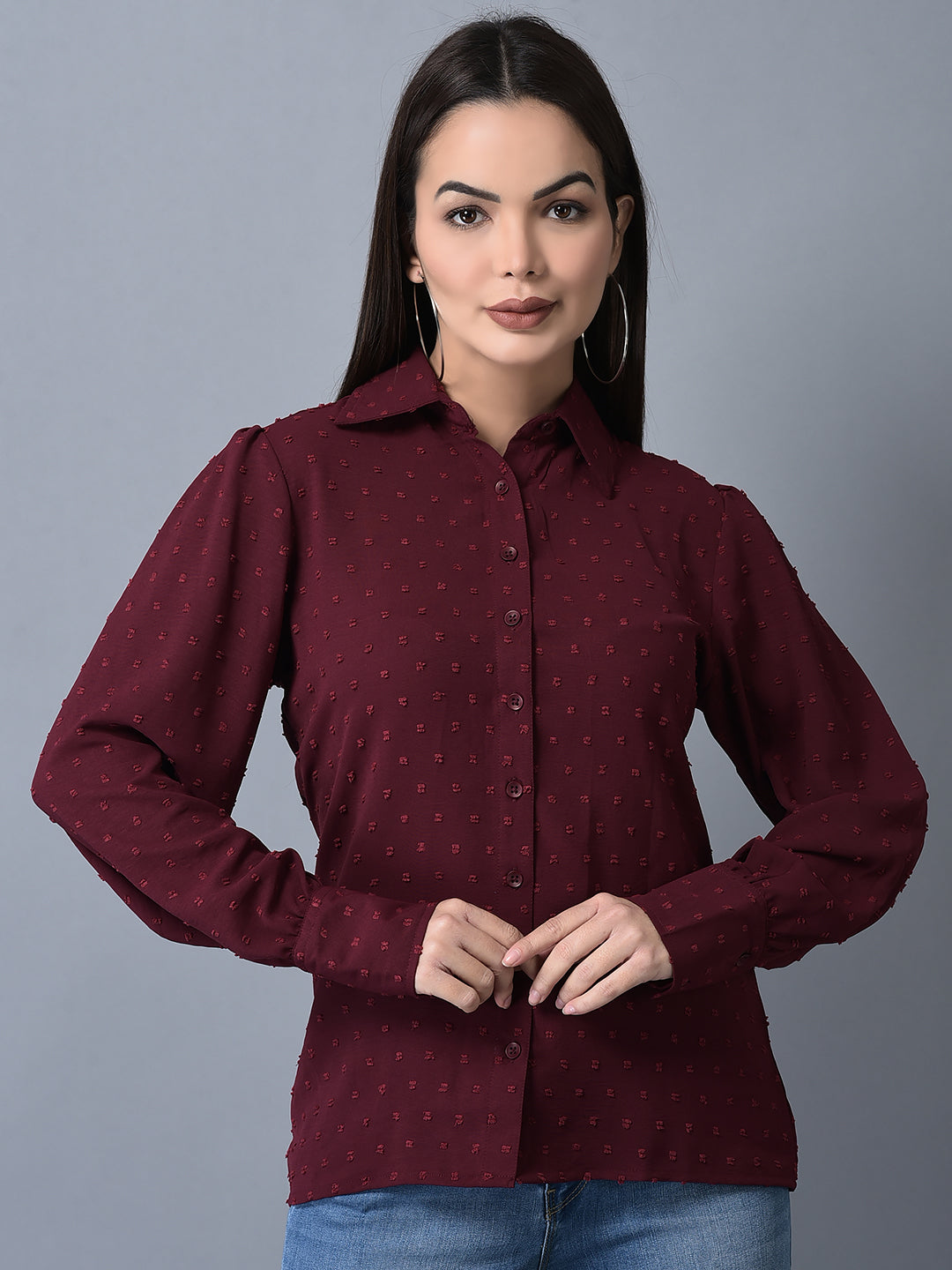 Canoe Women Smart Fit Striped Casual Sustainable Shirt
