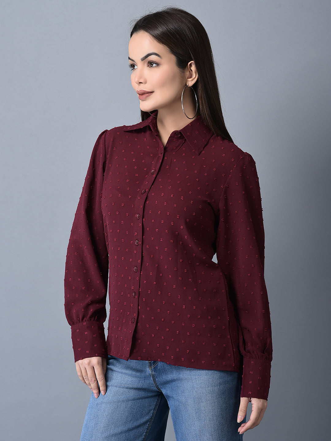 Canoe Women Smart Fit Striped Casual Sustainable Shirt